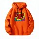 Men's Orange Hoodie with Pop Art "CAMPER GAVE" Print