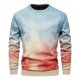 Men's Blue-Pink Tie-Dye Gradient Crew Neck Sweatshirt