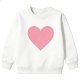 Kids' White Crew Neck Sweatshirt with Sweet Pink Heart Print
